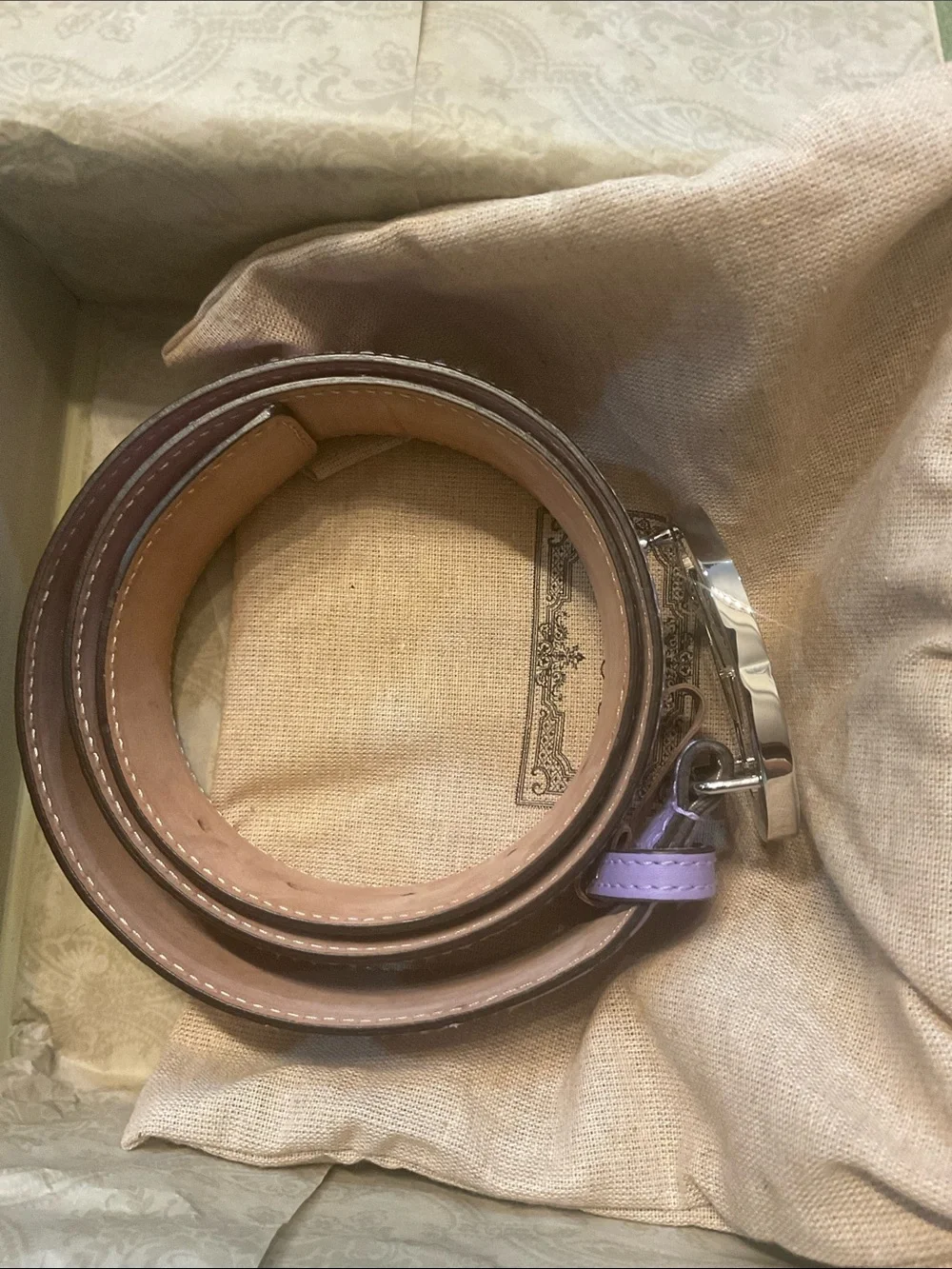 Gucci Lavender Belt with Silver Buckle